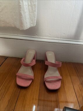bp Pink Double-Strap Slide Mules